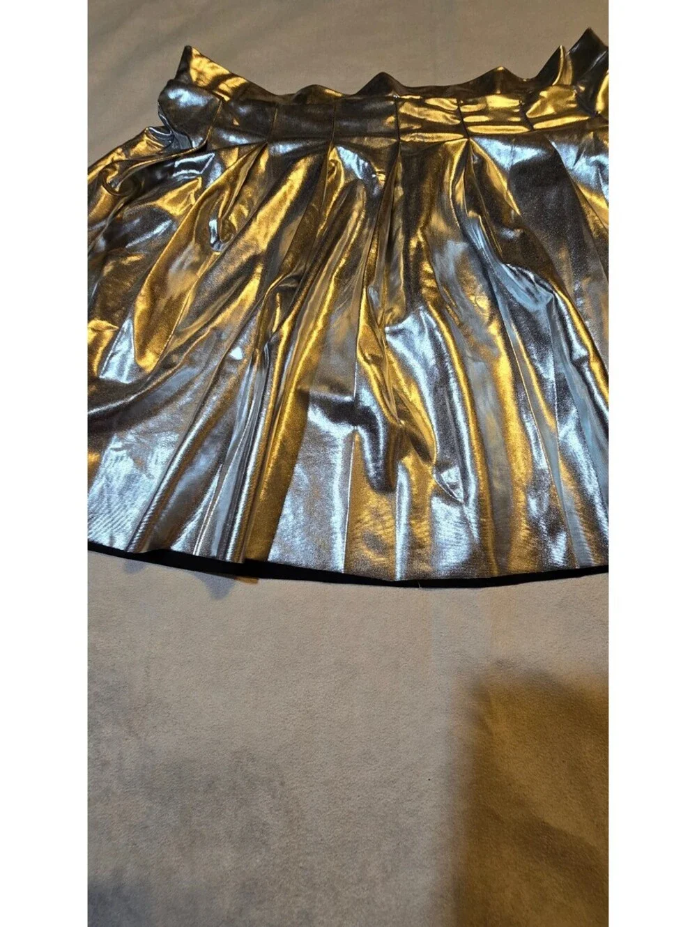 The Children's Place Girls Metallic Silver Pleated Skirt Size 14